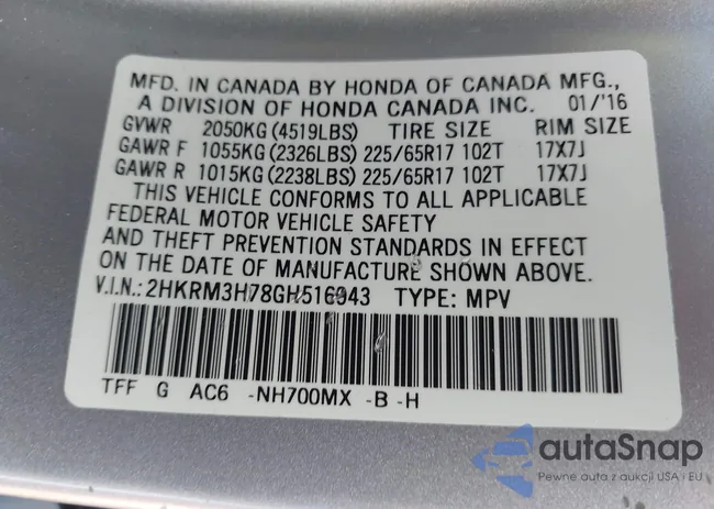 2HKRM3H78GH516943: 43702716