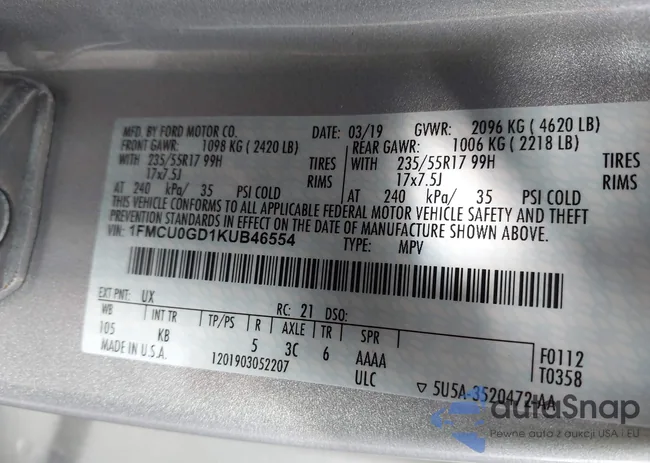 1FMCU0GD1KUB46554: 43702794