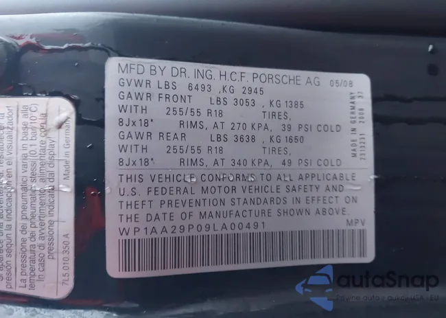 WP1AA29P09LA00491: 43702802