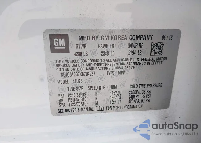 KL4CJASB7KB704227: 43702838