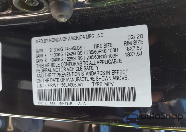 5J6RW1H56LA006941: 43702997