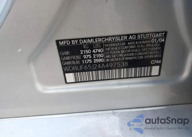 WDBUF65J24A497538: 43703038