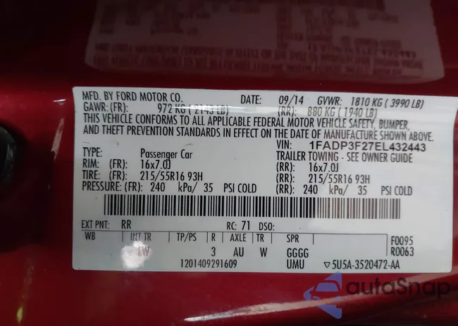 1FADP3F27EL432443: 43703067