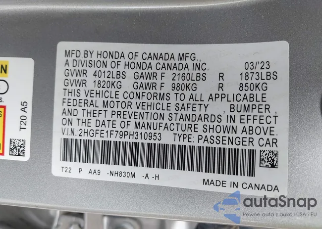 2HGFE1F79PH310953: 43704157