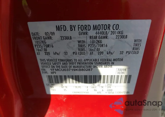 1FMCU03719KB80287: 43704311