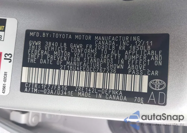 2T1BU4EE0CC767236: 43704417