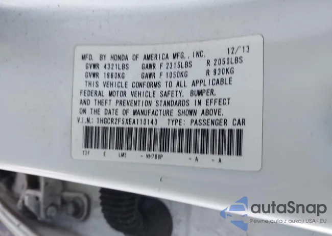 1HGCR2F5XEA110140: 43704463