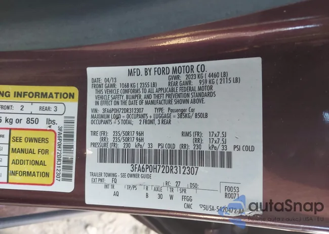 3FA6P0H72DR312307: 43703781