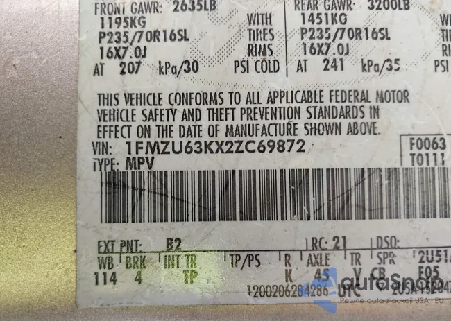 1FMZU63KX2ZC69872: 43703907
