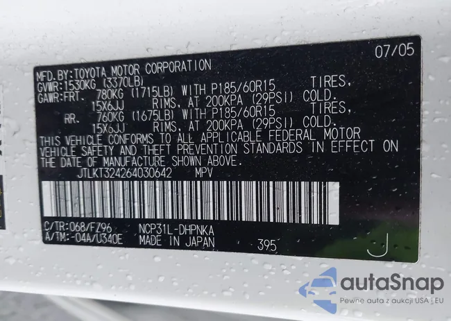 JTLKT324264030642: 43705080