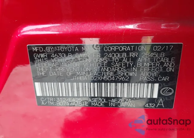 JTHBA1D2XH5047962: 43705103