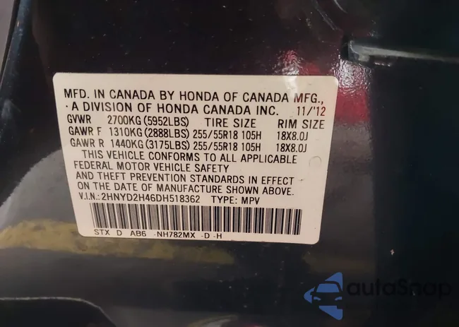 2HNYD2H46DH518362: 43705106