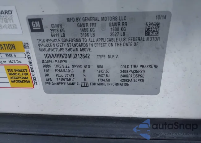 1GKKRRKD4FJ213642: 43705148