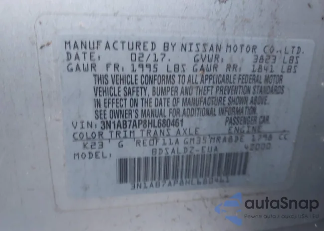 3N1AB7AP8HL680461: 43705164