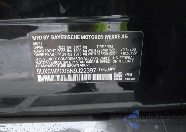 5UXCW2C08N9J22397: 43705166