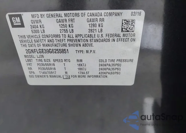 2GNFLGE39G6255851: 43705231