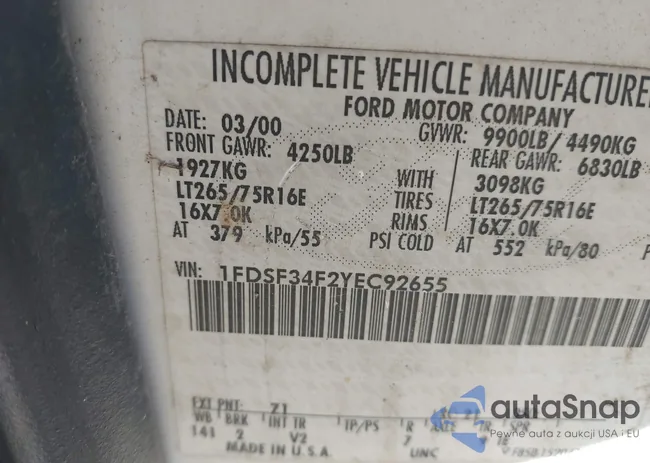 1FDSF34F2YEC92655: 43705269