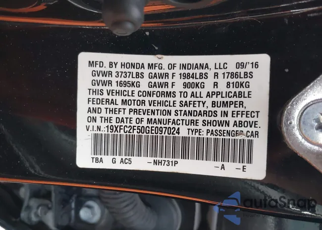 19XFC2F50GE097024: 43705308