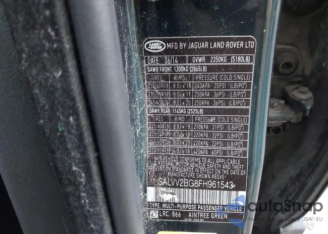 SALVV2BG8FH961543: 43705348