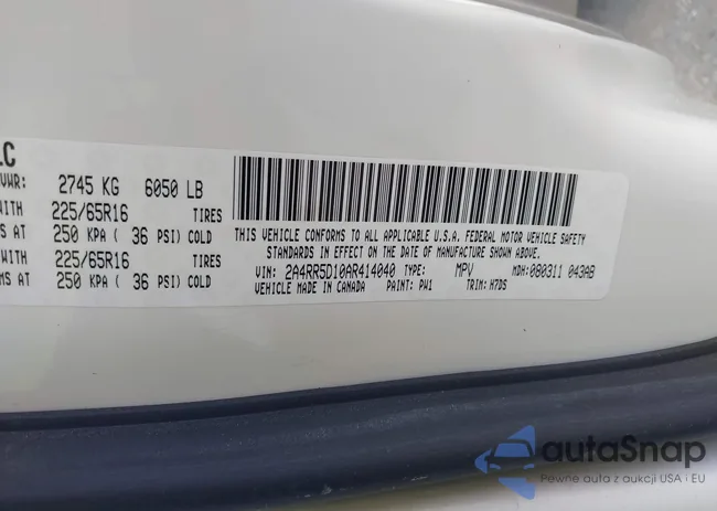 2A4RR5D10AR414040: 43705355