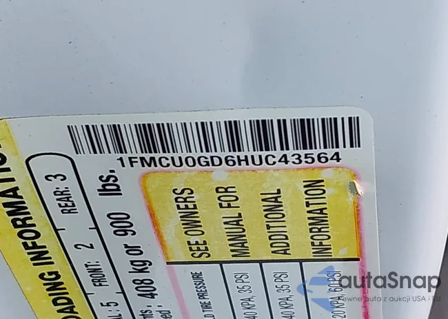 1FMCU0GD6HUC43564: 43705373