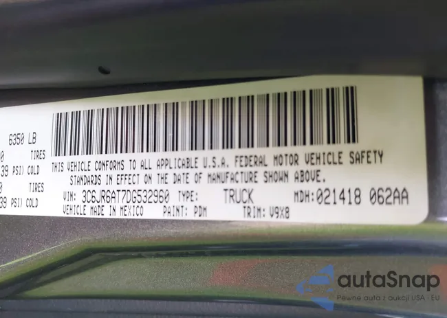 3C6JR6AT7DG532960: 43705461