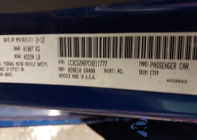 1C3CDZAB7CN211777: 43705504