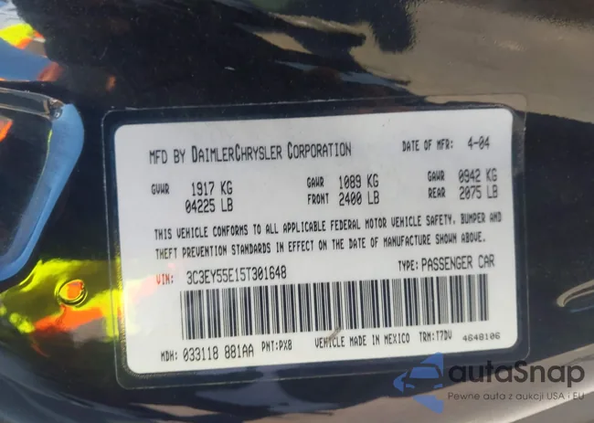 3C3EY55E15T301648: 43705560