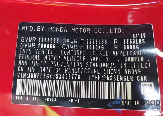 JHMFL5G41SX003778: 43704819