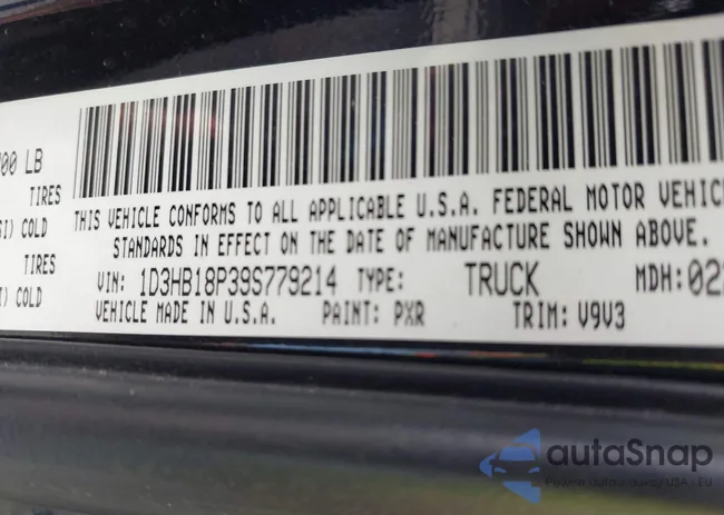 1D3HB18P39S779214: 43704829