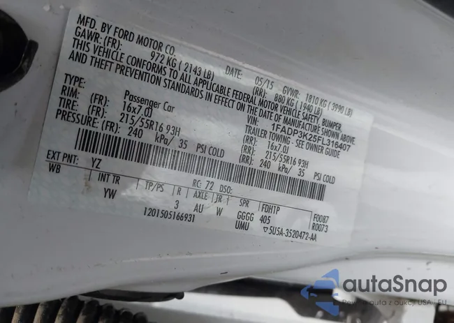 1FADP3K25FL316407: 43704849