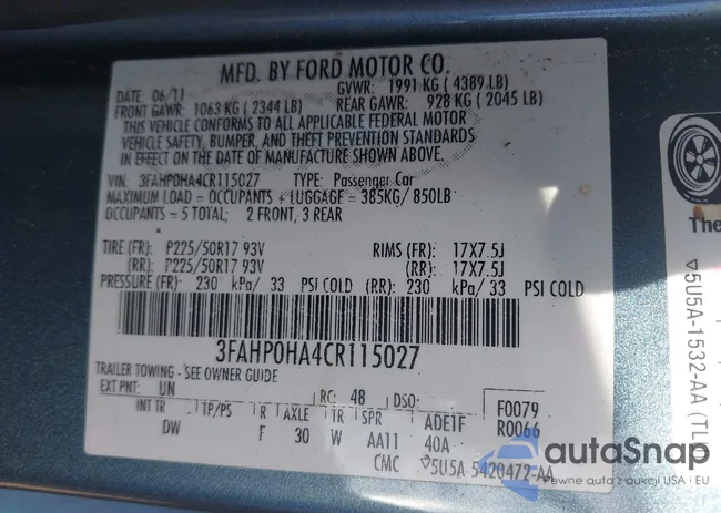 3FAHP0HA4CR115027: 43704865