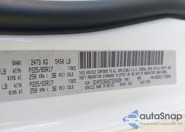 3C4PDCBGXGT224520: 43704889