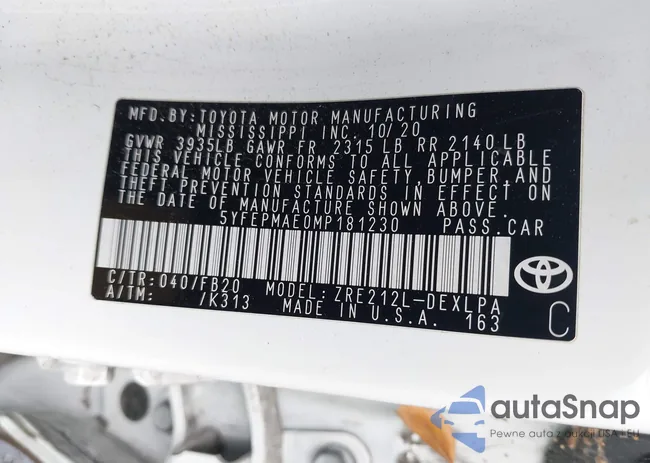 5YFEPMAE0MP181230: 43704930