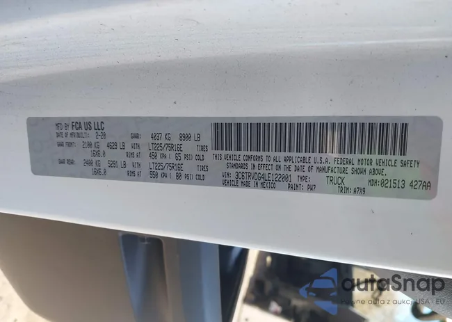 3C6TRVDG4LE122001: 43704955