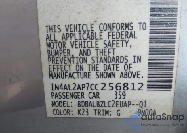 1N4AL2AP7CC256812: 43705012