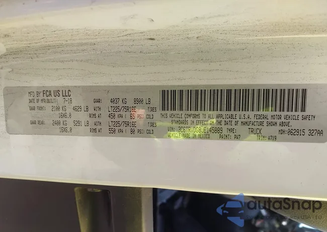 3C6TRVDG8JE145889: 43706097