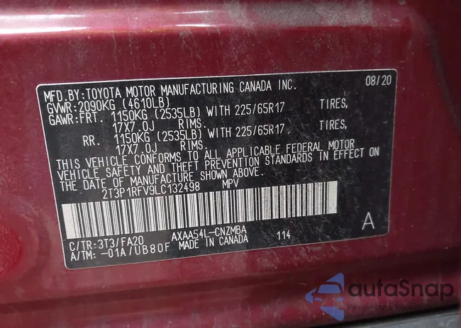 2T3P1RFV9LC132498: 43706137