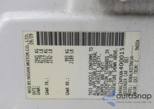 1N4AL2APXAN400015: 43706161