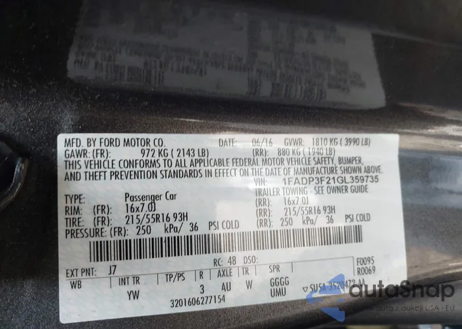 1FADP3F21GL359735: 43706388