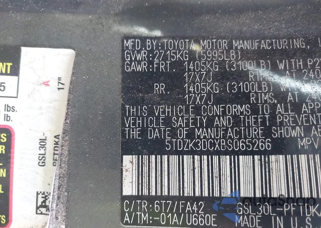 5TDZK3DCXBS065266: 43706394