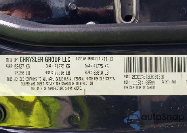 2C3CCAET2EH181316: 43706436