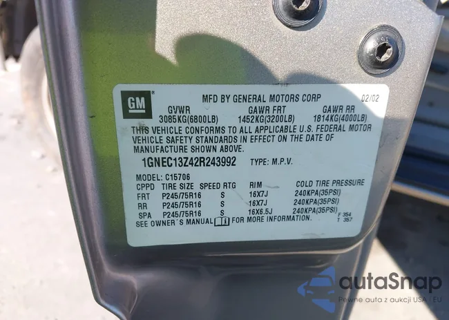 1GNEC13Z42R243992: 43706507