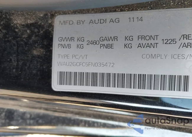 WAU2GCFC5FN035472: 43706644