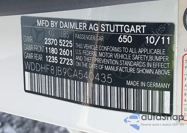 WDDHF8JB9CA540435: 43705694