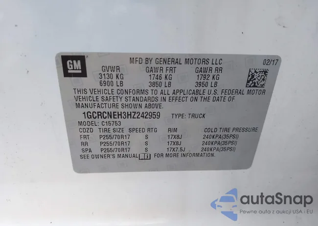 1GCRCNEH3HZ242959: 43705721