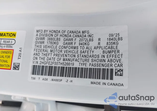 2HGFE2F55TH526619: 43705748