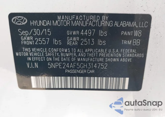 5NPE24AF5GH314752: 43705762