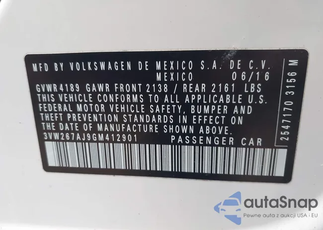 3VW267AJ9GM412901: 43705797