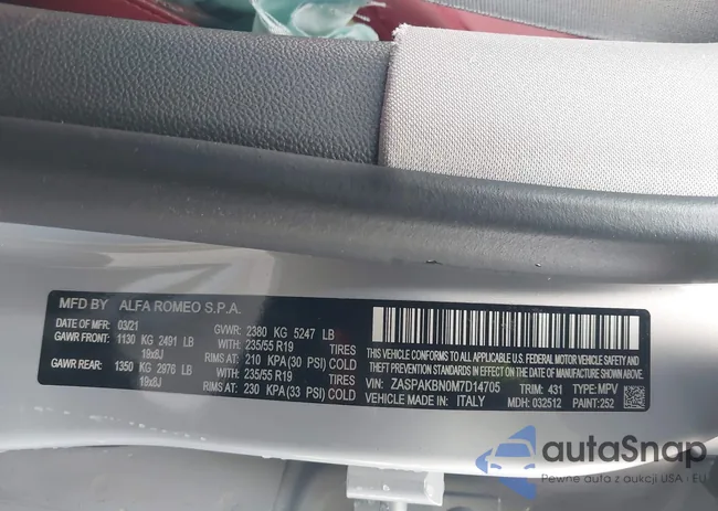 ZASPAKBN0M7D14705: 43705801